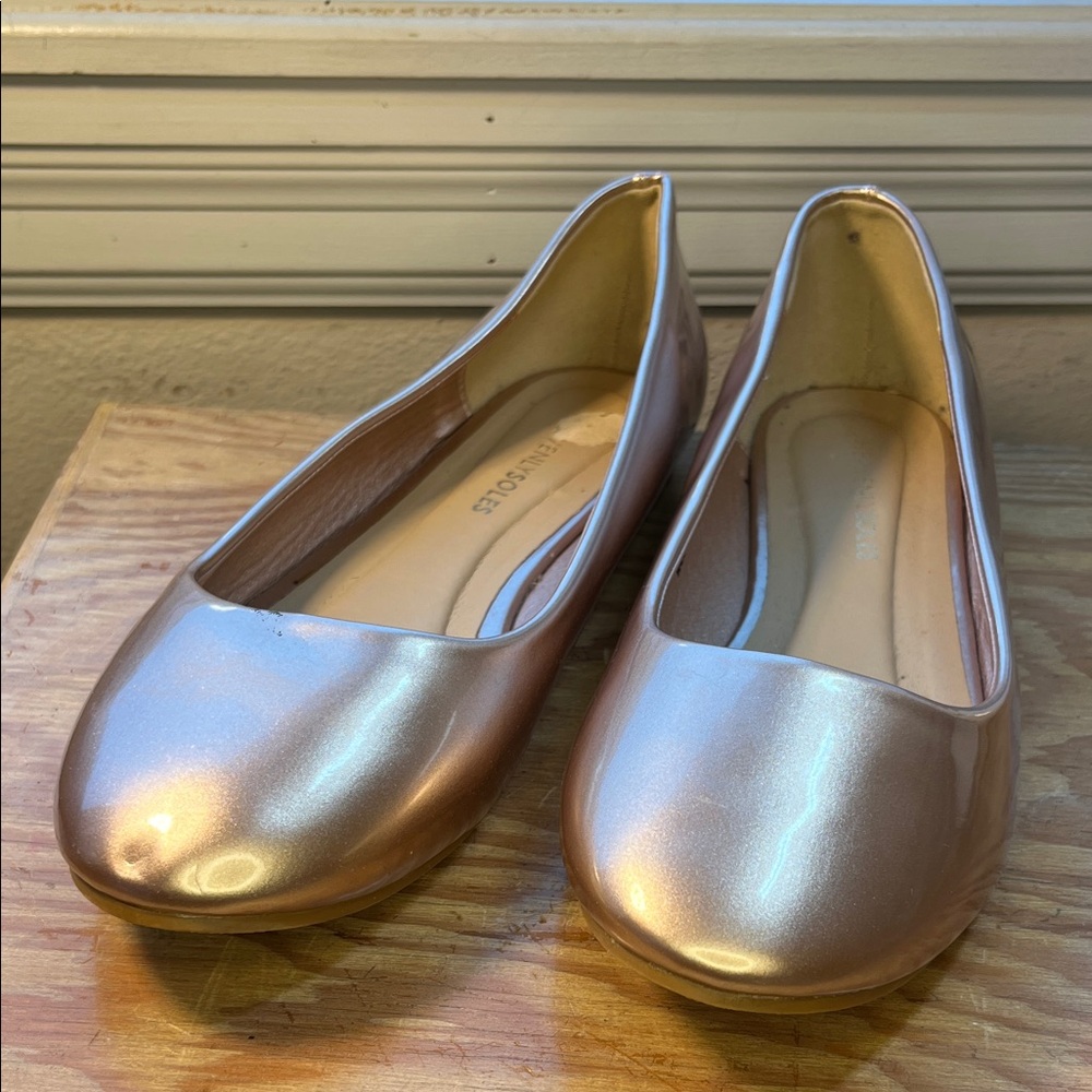 Elegant Metallic Rose Gold Ballet Flats‎ 8